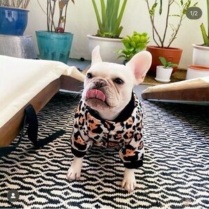 Dog Fleece Bomber in Leopard sz XL